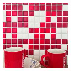 Pastilha Adesiva Resinada Vermelha e Branca Kit 4 Placas