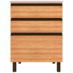 Balcão Bartira Cristal MDP 15mm com 3 Gavetas - 60cm de largura