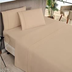 Jogo De Lençol Queen Elegance 180 Fios 4 Peças Caqui