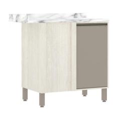 Balcão Canto Reto de Cozinha com Tampo 95 cm 1 Porta de abrir 1 Pratel