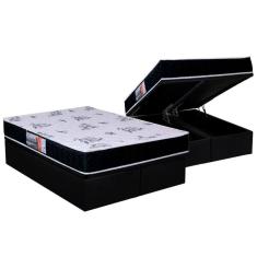 Conjunto Box Baú Queen: Colchão Espuma Orthoflex D28 Nápoles + Base CRC Courano Black (158x198)