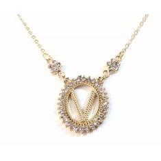 Colar Inicial V Folheado a Ouro 18K - Milena Folheados