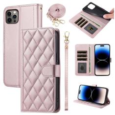 Furiet Capa carteira para iPhone 14 Pro de 6,1 polegadas com alça de pulso, alça de ombro, vários compartimentos para cartões, capa de celular com suporte de couro PU para iPhone14Pro 5G i i-Phone i14