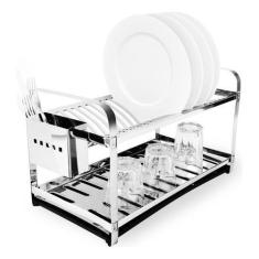 Escorredor De 20 Pratos Com Porta Talher Inox E Bandeja Coletora De Ág