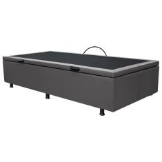 Base Box Baú para Cama Solteiro 88x188cm Liz S05 Sintético Cinza - Mpozenato
