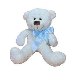 Urso De Pelúcia Baunilha Super Macio 50 Cm - Com Laço Colorido, Decora
