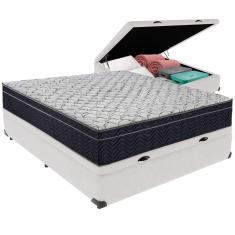 Cama Box Baú E Colchão Airtech 150 Espuma D45 Casal Ortobom Casal Branco