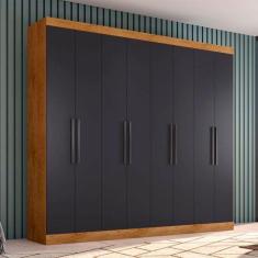 Guarda Roupa Casal Ambiente Prime 1684 Freijó Carbono - Araplac