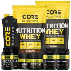 Kit Nutrition 900G + Bcaa +Crea Plus+ Gluta + Coque Core - Core Nutrit