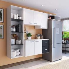 Cozinha Compacta 4 Peças 5 Portas Anabela Siena Móveis Branco/Preto