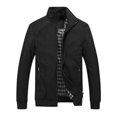 Jaqueta corta-vento masculina leve, de manga comprida, Preto, X-Small