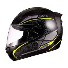 Capacete Sky Two Soldier Preto Fosco Transf Verde 60