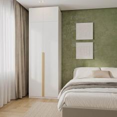 Guarda-Roupa Modular 2 Peças 4 Portas  e Gaveteiro Jade CabeCasa MadeiraMadeira Branco Fosco