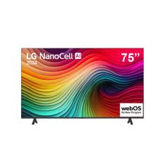 Smart TV 4K 75" LG NanoCell 75NANO80T com Processador a5 Ger7 AI, Hub de Esportes, Alexa/Chromecast integrado, webOS 24 e Controle Smart Magic