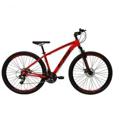 Bicicleta Aro 29 Ksw Xlt Alumínio 24v Câmbios Shimano Garfo Com Trava No Ombro - Vermelho Tam.17
