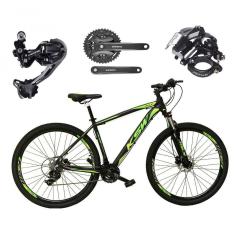 Bicicleta Aro 29 Ksw Xlt Shimano Deore E Altus 27v Freio Hidráulico Garfo Trava - Preto-verde Tam.21