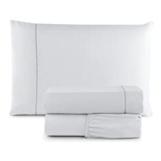Jogo Para Cama Lençol Solteiro 3 Peças 400 Fios Luxuoso Micropercal Po