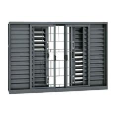 Janela Veneziana Multiflex Grade Quadriculada em Aço 100 x 150 x 16 cm