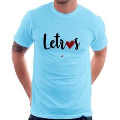 Camiseta Letras por amor - Foca na Moda, Azul bebê, P