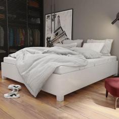 Cama de Casal Dinamarca Branco - Panorama Móveis, Moderno, Branco