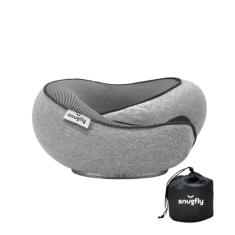 Travesseiro de Viagem SnugFly - Suporte Duplo para Cabeça, Pescoço e Cervical. Ergonômico, Leve, Com Espuma de Memória, Ideal para Viagens de Avião, Carro e Ônibus.