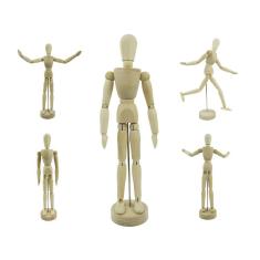 Boneco Articulado Grande 30Cm De Madeira Desenhos Moda Arte