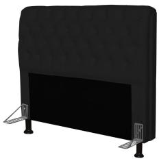 Cabeceira Paris Para Cama Box Casal 195cm Paris Corino Preto