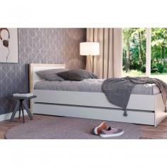 Bicama Infantil Tamanho Solteiro Coleção Wood Divicar Branco Carvalho Treviso