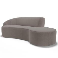 Sofá Living 4 Lugares 300cm Braço Esquerdo Mozart D06 Bouclê Bege Escuro - Mpozenato