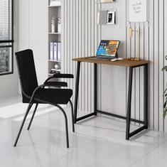Escrivaninha Mesa Escritório Dobrável Fit 80cm Industrial Yescasa Pret