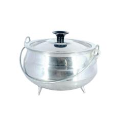 Panela Tripé Alumínio Fundido Polida Alça Vergalhão N07