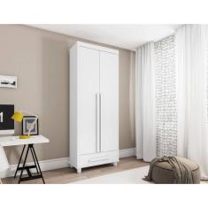 Guarda Roupa Solteiro com 2 Portas 1 Gavetas Dubai Branco