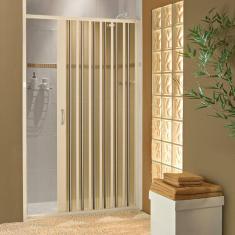 Porta Box Sanfonada para Chuveiro Pvc 100x185cm Bege