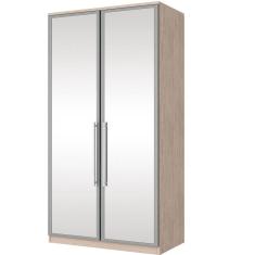 Guarda Roupa Roupeiro 2 portas 3 Gaveta com Espelho Diamante