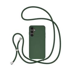 UEEBAI Capa de telefone com cordão transversal para Samsung Galaxy A55 5G, capa de telefone de silicone com alça de colar ajustável, cinto macio, cordão de pescoço, cordão à prova de choque, capa