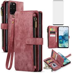 Asuwish Capa de telefone para Samsung Galaxy S20 Plus Glaxay S20+ 5G capa carteira e protetor de tela de vidro temperado flip porta-cartões acessórios para celular Gaxaly S20+5G S20plus 20S + S 20 20+