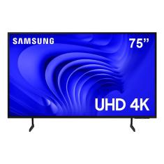 Smart TV 75” Samsung 75DU7700 LED, Processador Crystal 4K, Gaming Hub, AI Energy Mode, Alexa built-in, Wi-Fi, Bluetooth, USB e HDMI 