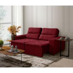 Sofá Modular 3 Lugares Búzios 195cm Com Molas, Retrátil E Rec