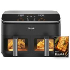 Fritadeira Elétrica Air Fryer 8 em 1, 8,4L com Cesto Duplo, Display LED, Janela de Visualização e Livro 130 Receitas, 110V 1750W, COSORI, Cinza