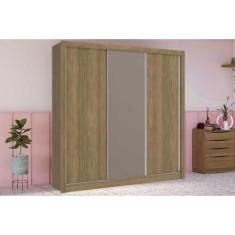 Guarda Roupa 3 Portas de Correr e 2 Gavetas M570 Nogueira/Fendi/Noguei