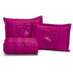 Cama Viuva Te amo Casal 3 peças Bordada uso diário - ENXOVAIS CRISTIAN