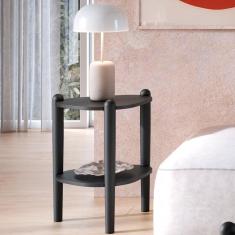 Mesa Lateral Organica Pe Madeira 28013 Nero Preto Artesano Nero Preto