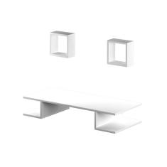 Mesa Suspensa Computador Escrivaninha Com 2 Nichos Moderno Mdf