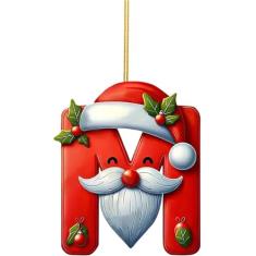 Novos enfeites de letras para árvore de Natal, ornamentos de letras de Natal de A a Z, letras decorativas do alfabeto de Natal penduradas para árvore de Natal, artesanato faça você mesmo, enfeites de