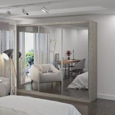 Guarda Roupa Casal Espelhado 3 Portas de Correr 4 Gavetas 1905E3 Foscarini Demolição