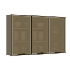 Armário De Cozinha Modulado Connect C/ 3 Portas De Vidro Duna - Henn