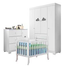 Quarto De Bebê Ane Com Berço Americano Lila Branco Brilho – Phoenix Baby
