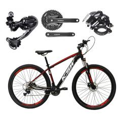 Bicicleta Aro 29 Ksw Xlt 27v K7 Câmbio Shimano Deore Freios a Disco Hidráulicos Suspensão com Trava-Unissex