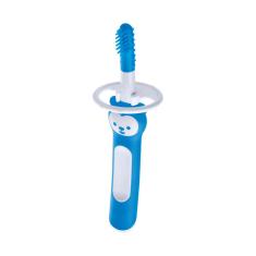 Escova De Dente Para Bebês Mam Massaging Brush 3 Meses+ Azul Com 1 Unidade