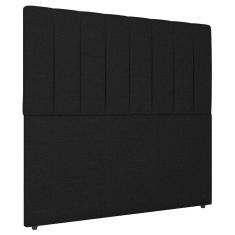 Cabeceira Cama Box Casal Queen Size Ivana 160cm Linho Preto